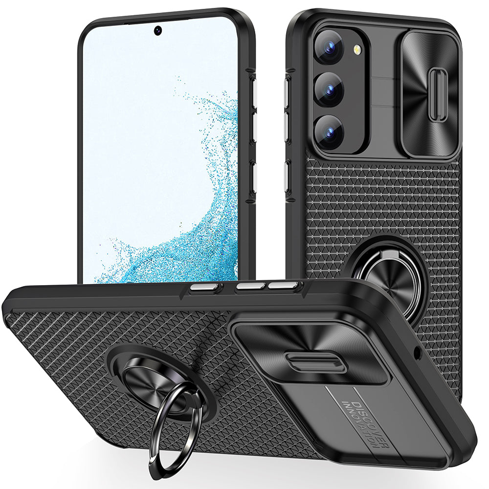For Samsung Galaxy S23 Kickstand Phone Case PC TPU Protective Phone Shell with Sliding Camera Cover For Samsung Galaxy S23 Kickstand Phone Case PC TPU Protective Phone Shell with Sliding Camera Cover